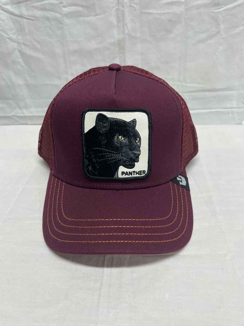 Goorin Bros. Maroon PANTHER Embroidered Patch Trucker Snapback Hat NWT